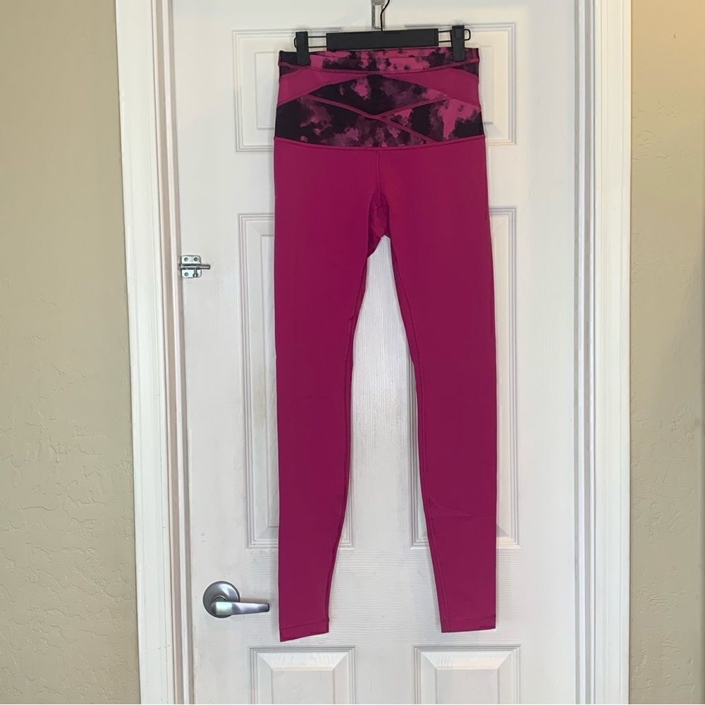 Lululemon Wunder Under Pant Full On Luon Raspberry Size 8 Full Length
